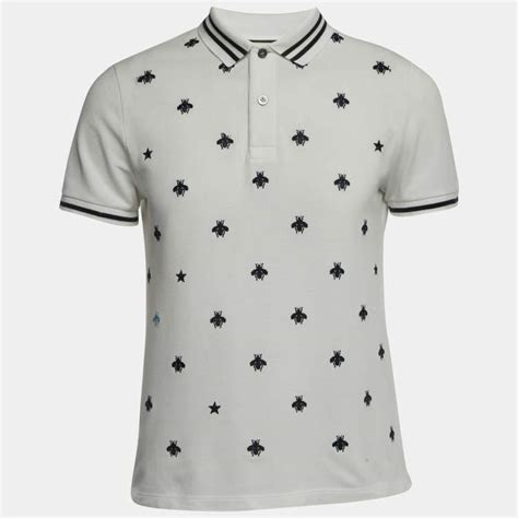 gucci bee t shirt white|gucci bee polo shirt.